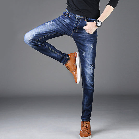 Pantalón Jeans Slim Fit Plus Terciopelo Grueso Stretch Ejecutivo - Image 2