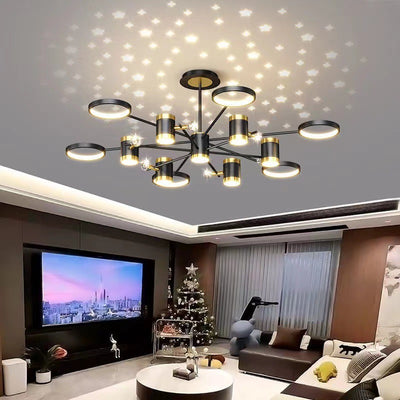 Paquete Completo Lámpara Chandelier Nordic Luxury con Diseño de Estrella