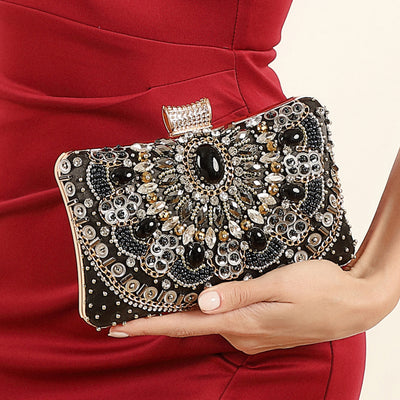 Bolso de Noche Retro con Bordado de Perlas - Diseño Artesanal Hecho a Mano - Image 14