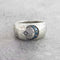 Alloy Retro Moon Star Ring Jewelry Ancient Plateado Tamaño 6