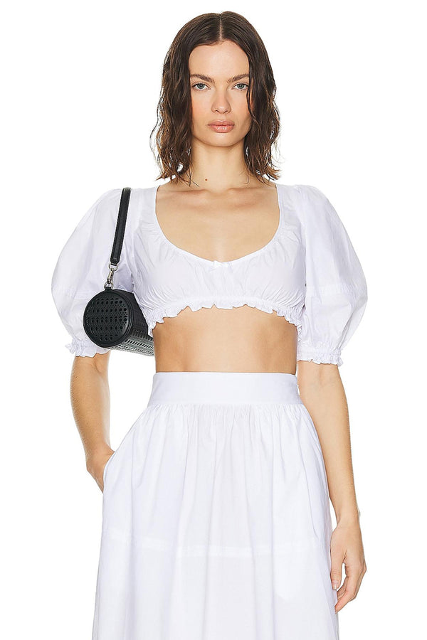 Conjunto Crop Top con Mangas Abullonadas y Falda Cintura Alta - Image 6
