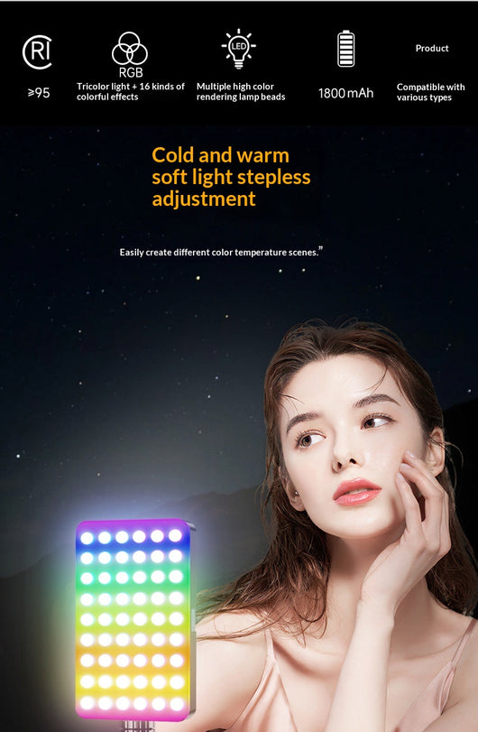 Luz LED Cuadrada Portátil para Fotografía Móvil en Exteriores - Image 9