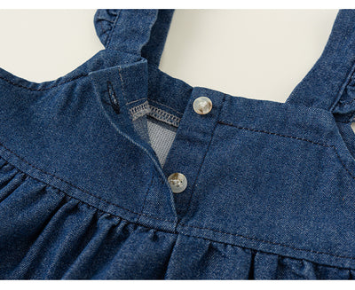 Conjunto Infantil Primavera: Blusa Denim y Falda Manga Larga - Image 11