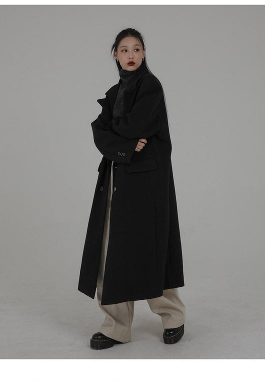 Abrigo Larga Oversized Estilo Coreano Inspirado en Hepburn - Image 14