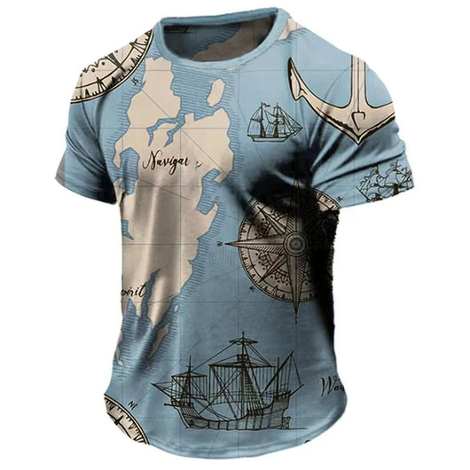 Playera Casual Suelta de Manga Corta para Hombre Cuello Redondo - Image 8