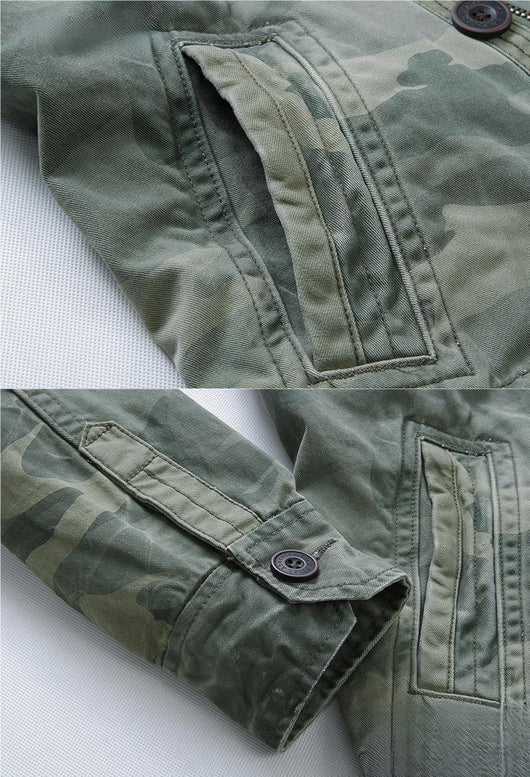 Chaqueta Militar Denim para Hombre - Abrigo de Trabajo Outdoor y Montaña - Image 12