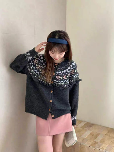 Cardigan Tejido con Moño - Diseño Retro Holgado para Otoño e Invierno - Image 17