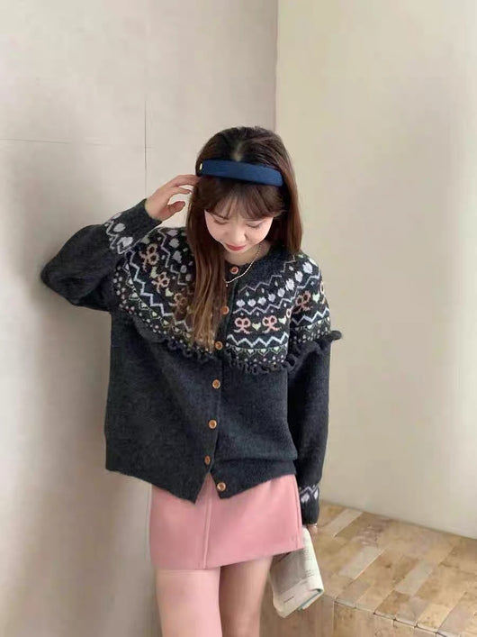 Cardigan Tejido con Moño - Diseño Retro Holgado para Otoño e Invierno - Image 17