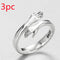 Anel abraço de duas mãos prata esterlina 925 Anel feminino retrô tailandês simples folheado a prata prateado3pc