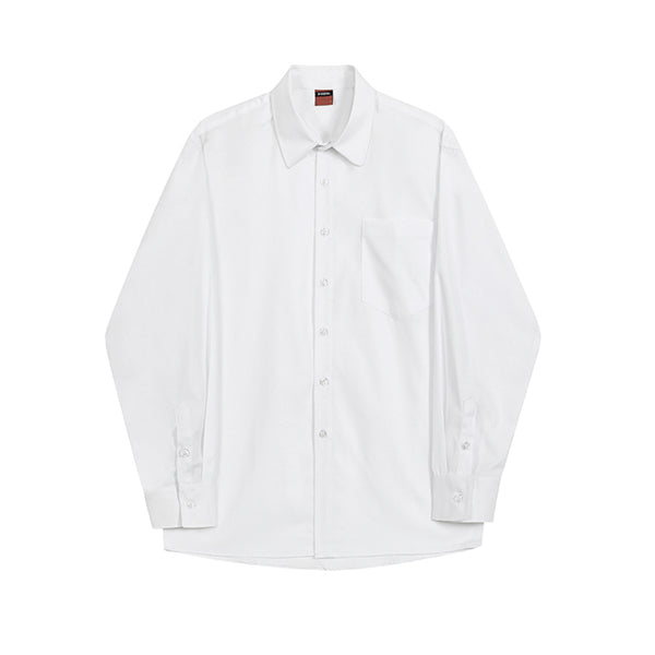 Camisa Casual Holgada de Color Liso Estilo Japonés para Hombre