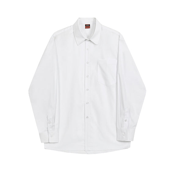 Camisa Casual Holgada de Color Liso Estilo Japonés para Hombre