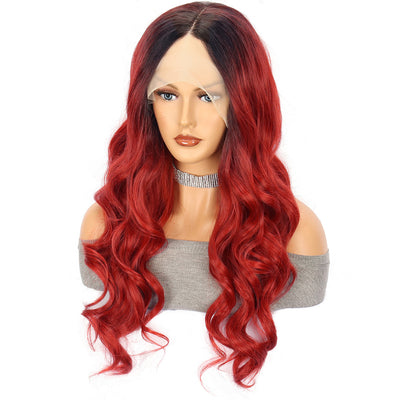 Peluca Larga Ondas Grandes Rojo Intenso - Fibra Sintética Premium - Image 5