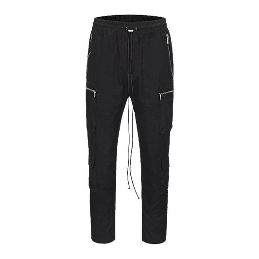 Pantalones Cargo Holgados con Cordón y Diseño de Hebilla - Ropa de Trabajo Funcional