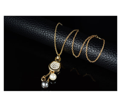 Conjunto de Collar y Aretes de Perla Chapado en Oro 18K - Image 7