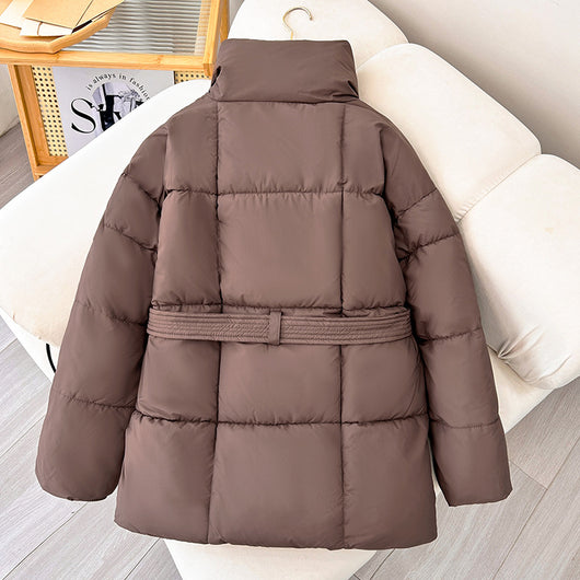 Abrigo a Cuadros con Cinturón - Chaqueta Gruesa Casual para Otoño e Invierno - Image 13