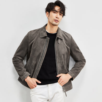 Chaqueta de Cuero Gamuza Genuina Premium para Hombre - Estilo Biker Otoño - Image 5