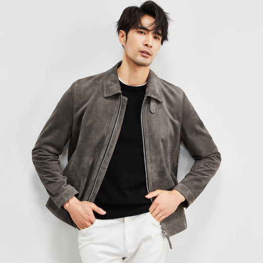 Chaqueta de Cuero Gamuza Genuina Premium para Hombre - Estilo Biker Otoño - Image 5