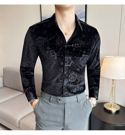 Ropa Elegante en Terciopelo Dorado para Hombre Talla Grande - Image 29