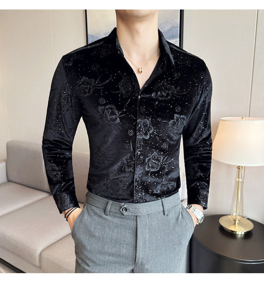 Ropa Elegante en Terciopelo Dorado para Hombre Talla Grande - Image 29