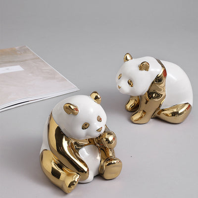 Adornos de Cerámica Panda Dorado - Image 5