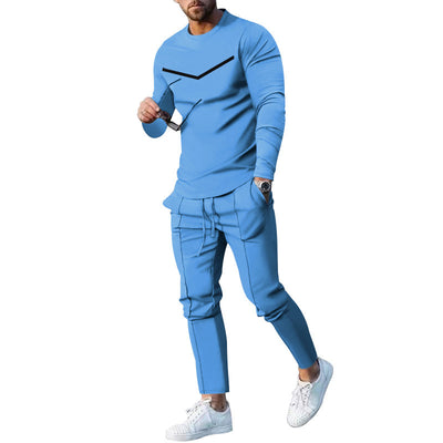Conjunto Elegante de Pantalón y Camiseta Manga Larga para Hombre - Image 19