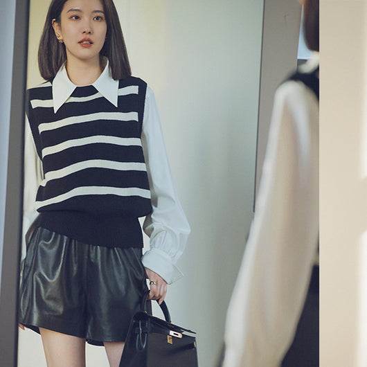 Shorts de Cuero Sueltos y Rectos para Mujer - Image 3