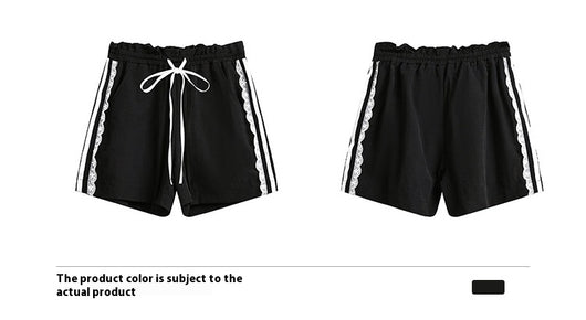 Shorts Deportivos de Cintura Elástica Pierna Ancha Encaje - Image 7