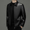 Chaqueta de Cuero PU Estilo Ejecutivo con Solapa - Otoño