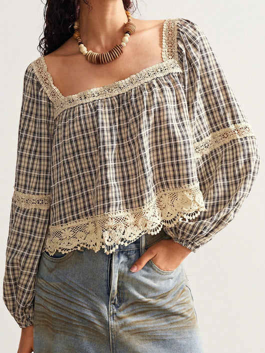 Blusa de Encaje Patchwork para Mujer - Image 19