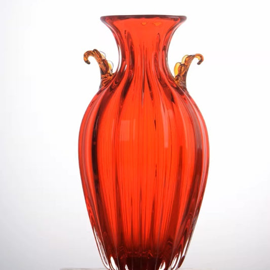 Jarrón de Cristal Rojo Premium de Gran Formato