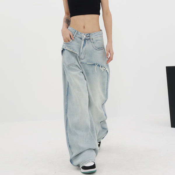 Jeans Vintage de Cintura Alta y Pierna Recta para Mujer