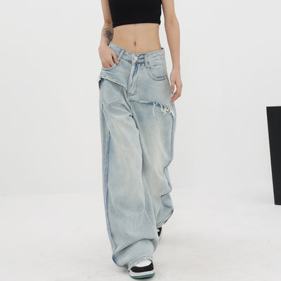 Jeans Vintage de Cintura Alta y Pierna Recta para Mujer