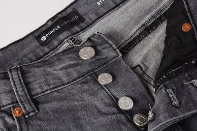 Pantalón Vaquero Gris Rotura Rodilla con Efecto Tinta Salpicada - Image 3
