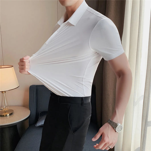 Camisa Deportiva Elástica de Manga Corta para Hombre - Image 14