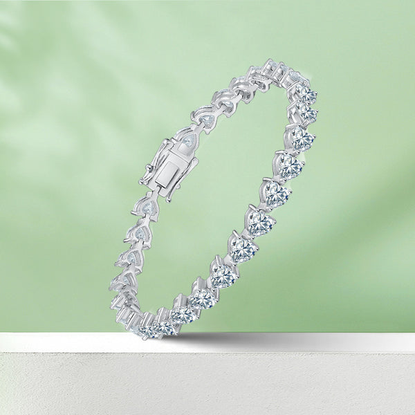 Pulsera de Plata 925 Baño de Platino 18k con Diamantes