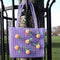 Bolsa Tejida con Patrones de Puzzle y Cuentas Decorativas