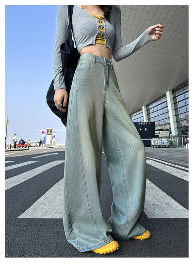 Pantalones Vaqueros Retro Cintura Alta Pierna Ancha Estilo Americano - Image 16