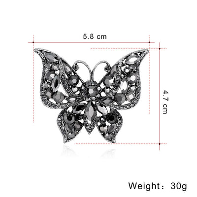 Broche Vintage Mariposa en Aleación con Diamantes - Image 7