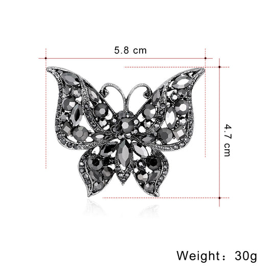 Broche Vintage Mariposa en Aleación con Diamantes - Image 7