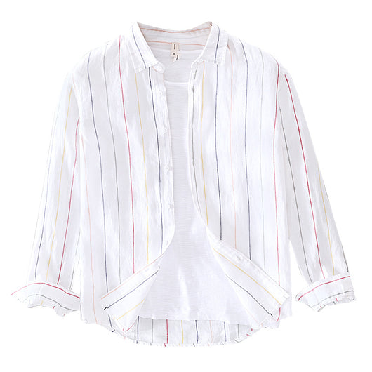 Camisa Casual de Rayas para Hombre - Manga Larga - Image 5