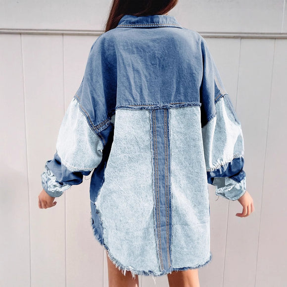 Chaqueta Denim Bloques de Color para Halloween Mujer