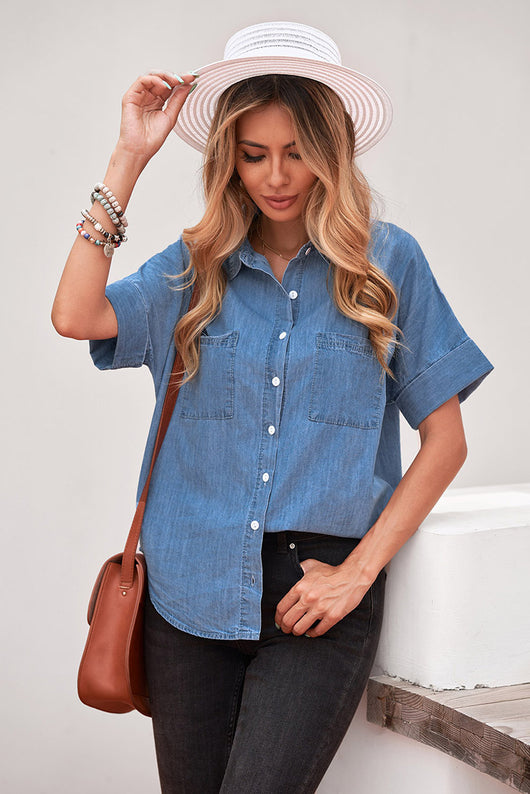 Camisa Casual de Solapa Lisa - Versátil y Minimalista - Image 19