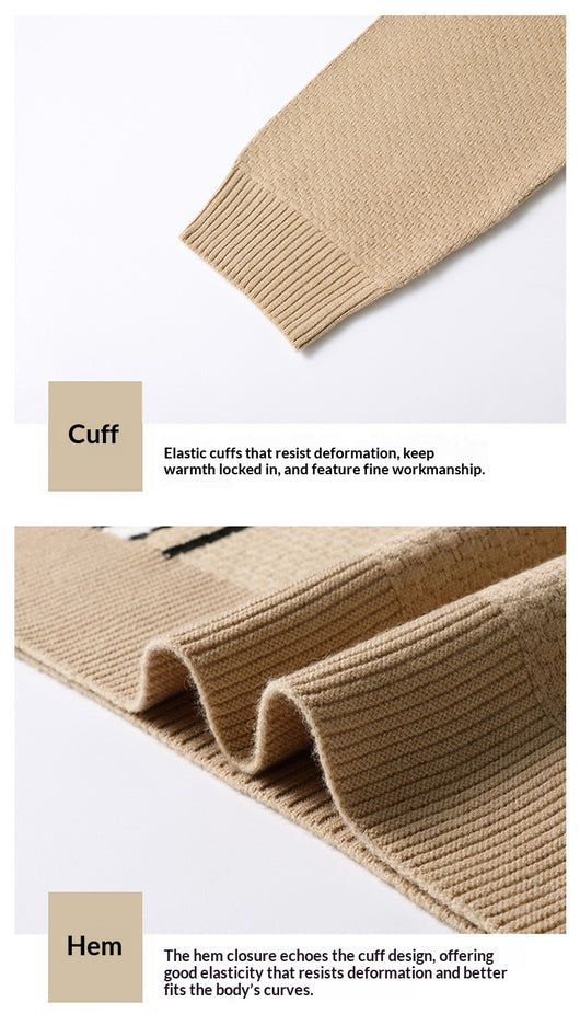 Suéter de Punto Colorblock con Cuello y Cierre Medio Cremallera para Hombre - Image 10