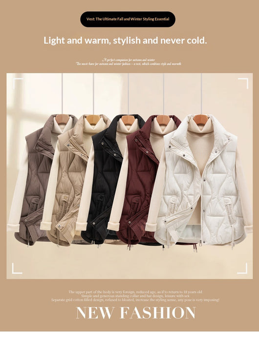 Chaleco Acolchado de Algodón para Invierno - Chaqueta Corta Térmica para Mujer - Image 10