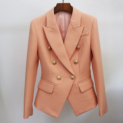 Blazer de Lino Doble Botonadura Slim para Mujer