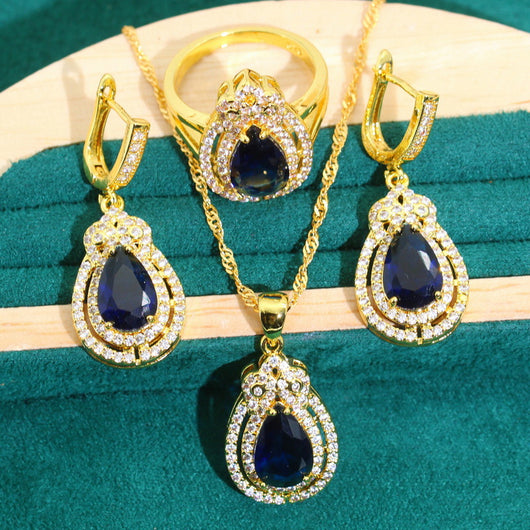 Juego de Joyería Hipoalergénica con Circonita - Pulsera, Collar, Aros y Anillo - Image 11