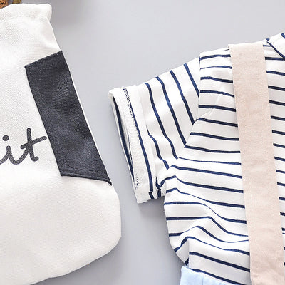 Conjunto Infantil Dos Piezas con Babero - Playera Cuello Redondo Manga Corta - Image 12