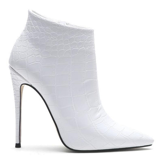 Botines Nude con Patrón de Piedra - Punta Fina y Tacón Delgado - Image 2