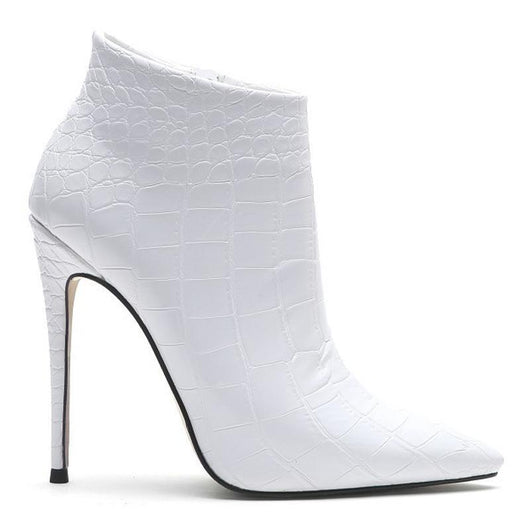 Botines Nude con Patrón de Piedra - Punta Fina y Tacón Delgado - Image 2