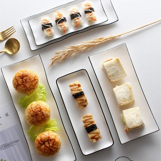 Plato Rectangular de Cerámica Japonesa para Sushi - Image 2